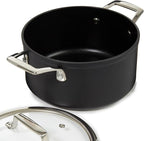 BergHOFF Essentials 10Pc Non-stick Hard Anodized Cookware Set With Glass lid, FernoGreen Non-toxic Nonstick Coating, Stainless Steel Handle, Induction Pots and Pans, Black