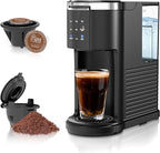 Kndko Single Serve Coffee Maker for Capsule and Ground Coffee, 6 to 14oz Brew Sizes, 40oz Removable Reservoir, Fast Brew, Compact Design, Travel Mug Friendly, Black