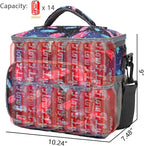 FlowFly Insulated Reusable Lunch Bag Adult Large Lunch Box for Women and Men with Adjustable Shoulder Strap,Front Zipper Pocket and Dual Large Mesh Side Pockets,Feather