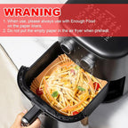 300 Pcs Air Fryer Paper Liners, 8" Square Air Fryer Liners Disposable, Heavy-duty Parchment Paper for 5-8 qt Airfryer Basket, Non-Stick & Grease Proof Baking Liner for Oven Pan