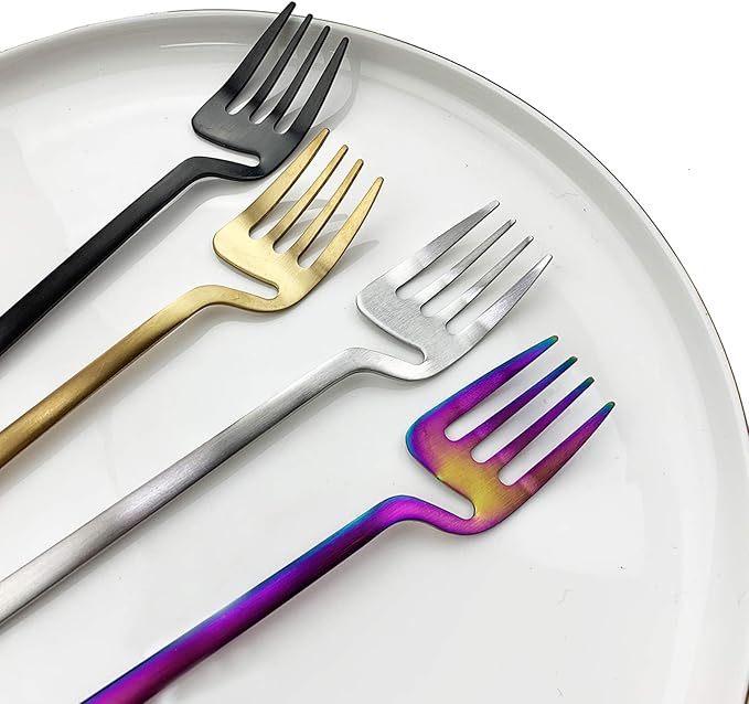 JASHII Hangable 24-Piece Silverware Set, Satin Finish Flatware Cutlery Set Service for 6, Knives/Forks/Spoons Included, Dishwasher Safe (Matte Silver)