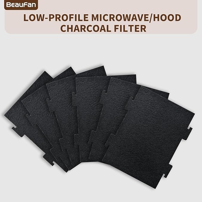6 Pack Activated Charcoal Filters Replacement for Whirlpool & Kitchenaid Over The Range Microwaves KMLS311HS, WML55011HS, YKMLS311HS, YWML75011H, Compare to Part# W11282981 & W11223147