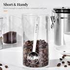 Long Handle Coffee Scoop: 5.64 Inch 18/8 Stainless Steel 1 Tablespoon Metal Measuring Spoon Tbsp Scoop for Coffee Beans, Grounds Coffee, Coffee Powder, Tea, Tall Jars (1Tbsp/15ml)