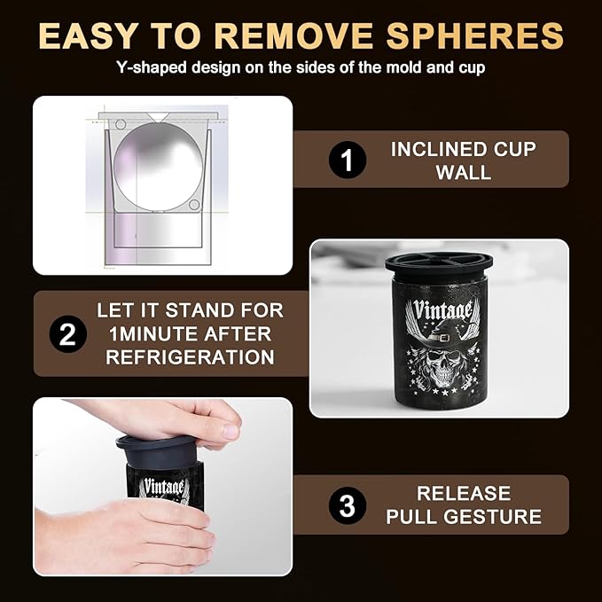 Clear Ice Cube Maker, 2 Pack Large Ice Cube Molds, Ice Ball Maker Mold for Whiskey Lover, 2.5" Stainless Steel Ice Maker, Non-bpa & Easy-release Old Fashioned Ice Cube Mold, Bourbon Gifts for Men