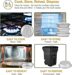 7" Aluminum Foil Pans with Clear Lids 50 Pack,Heavy Duty Disposable Containers for Roasting,Storing,Baking,Cooking, Deep Dish Pie Pans, Recyclable