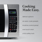 Farberware Countertop Microwave 1000 Watts, 1.3 Cu. Ft. - Microwave Oven With LED Lighting and Child Lock - Perfect for Apartments and Dorms - Easy Clean Stainless Steel