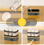 Evoloop Rapid Egg Cooker Electric 12 Eggs Capacity, Soft, Medium, Hard Boiled, Poached, Omelet Maker Egg Poacher & Vegetable Steamer, BPA Free Tray(Grey)