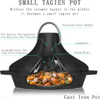 2-in-1 Wood Stove Steamer/Humidifier with Garlic Roaster & Saucepan Pot, Dual-Layer Design for Steaming, Baking, Stove Protection & Multi-Functional Cooking (1.4 Qt + Compact Size)