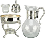 Vintage Turkish Coffee Pot Set, Decorative Glass Teapot Set, Heatable Glass Tea Kettle with Lid and Cup, Turkish Tea Set for Home Tea Party, Milk, Coffee, Hot Cold Tea