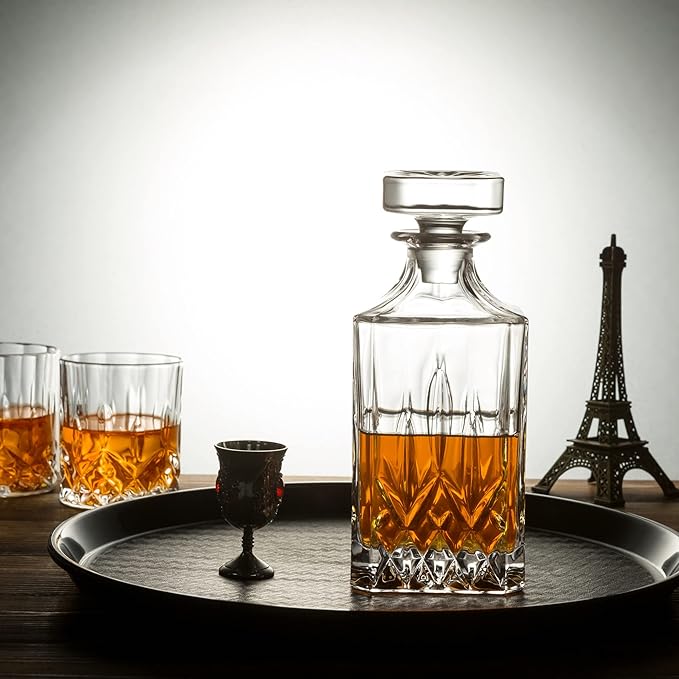 Premium Whiskey Decanter, KANARS Sophisticated Scotch Decanter with Luxury Gift Box for Men Dad Brother Husband, Non-Lead Crystal Liquor Bottle, Gift for Birthday Retirement Housewarming