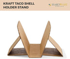 [200 COUNT]Harvest Pack Disposable Kraft Taco Holder Stand Tray, Taco Plates Serving Rack for Taco Shells Tortillas Hot Dogs Waffle Shawarmas Gyros Pita Bread Pocket Wraps, Taco Party Taco Tuesday