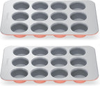 Caraway Non-Stick Ceramic 12-Cup Muffin Pan Duo - Naturally Slick Ceramic Coating - Non-Toxic, PTFE & PFOA Free - Perfect for Cupcakes, Muffins, and More - Perracotta