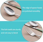 20-Piece Green and Gray Silverware Set for 4, 18/0 Stainless Steel Flatware Cutlery Utensils Set, Include Dinner Knives,Dinner Forks,Dinner Spoons,Salad Forks,Teaspoons,Dishwasher Safe