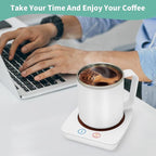 VOBAGA Mug Warmer, Coffee Warmer with 15OZ Mug Set for Home Office Home Desk, Coffee Cup Warmer with 3 Temperature Settings for Tea, Cocoa with Auto Shut Off for Holiday Birthday Coffee Gifts