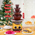 4 Tiers Chocolate Fountain Machine Upgraded Professional Fondue Fountain Easy Cleaning Hot Nacho Cheese Fountain for Party, Gathering, Wedding, Rental