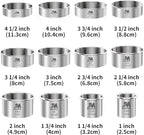 Round Cookie Biscuit Cutter Set 12 Pieces Graduated Circle Pastry Cutters 18/8 Stainless Steel Cookie Cutters1inch - 4 1/2inch Donut Cutter Ring Molds GIFT Package