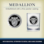 Heritage Pewter US Military Academy West Point Double Old Fashion | Double Rocks Glass 14 OZ for Liquor | Expertly Crafted Pewter Glass