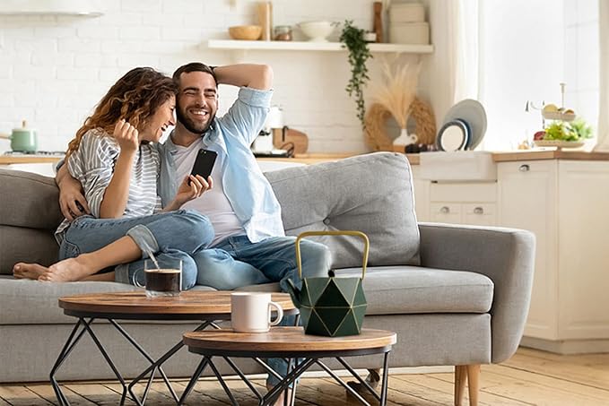 Toptier Cast Iron Teapot, Stovetop Safe Japanese Cast Iron Tea Kettle, Diamond Design Tea Pot with Removable Infuser for Loose Tea, 30 Ounce (900 ml), Dark Green