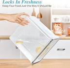 Vtopmart 5 Pack Large Flour and Sugar Storage Containers Set, Airtight Kitchen Pantry Organizers and Storage with Lids for Bulk food, Baking Supplies, BPA Free, Black