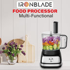 EMB IronBlade series 5-in-1 Food Processor, 1.5L Bowl, 4-Speed Control, Multi-Functional for Slicing, Shredding, Chopping, Kneading