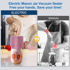 Electric Mason Jar Vacuum Sealer Kit for Wide Mouth and Regular Mouth Mason Jar - Pink