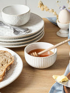 LE TAUCI 3.5 Inch Small Bowls, TINY Embossed Ceramic Dip Bowls, Sauce Dishes, Condiment Cups for Appetizers, Sushi Soy Sauce, Dessert, Ice Cream, Oven & Dishwasher Safe - Set of 4, Arctic white