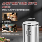 [Upgraded Larger Capacity] Electric Salt and Pepper Grinder Set with USB Charging Base, 95ml Large Capacity, Adjustable Coarseness,Stainless Steel Automatic Pepper Mill (Upgraded Adjustment-B)