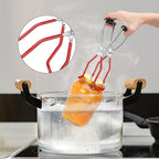 Canning Jar Lifter, Canning Tongs Jar Lifter, Canning Tools, Canning Supplies, Stainless Steel Jar Lifter with Rubber Grip Handle for Home Kitchen, Red