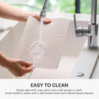 LEXMORE PVC Woven Placemats 4 PCS Wipeable Indoor/Outdoor Table Mats Washable Vinyl Place Mats for Dining Table, Set of 4-Beige