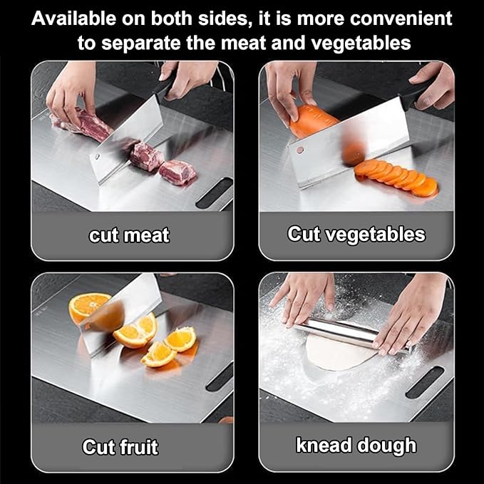 Katuchef Titanium Cutting Board,Katuchef Titanium Cutting Boards for Kitchen,Double-Sided Cutting Board for Vegetables And Meat, Easy To Clean and Store(M+XL)