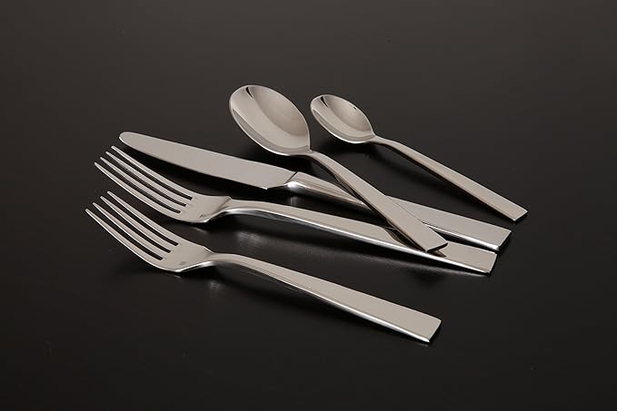 Fortessa Spada 18/10 Stainless Steel Flatware 20 Piece Place Setting, Service for 4