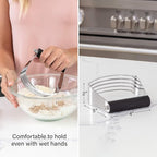 Spring Chef Dough Blender, Top Professional Pastry Cutter with Heavy Duty Stainless Steel Blades, Large Size, Black