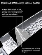 Serrated Bread Knife for Homemade Bread- 8 inches VG-10 Core, SGS Certified Ultra and Long-lasting Sharp Damascus Steel, Efficient Slicing Sourdough Crusty Bread Cutter