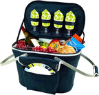 Picnic at Ascot Patented Collapsible Insulated Picnic Basket Equipped with Service For 4- Designed and Assembled in USA