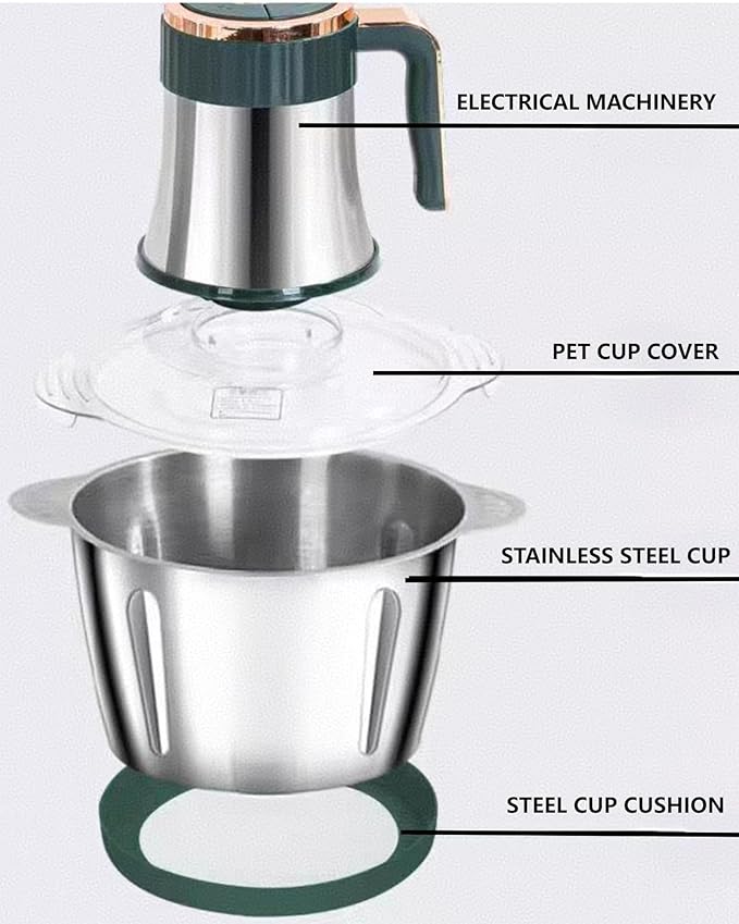 3L Electric Meat Grinder, Stainless Steel Dough Machine, 300w Strong Food Processing Machine, 5-Speed Mode, Used For Dough Stirring, Onion, Meat, Nuts, Fruits, Garlic, Vegetables, Baby Food