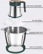 3L Electric Meat Grinder, Stainless Steel Dough Machine, 300w Strong Food Processing Machine, 5-Speed Mode, Used For Dough Stirring, Onion, Meat, Nuts, Fruits, Garlic, Vegetables, Baby Food