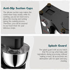 COOKLEE Stand Mixer, 9.5 Qt. 660W 10-Speed Electric Kitchen Mixer with Dishwasher-Safe Dough Hooks, Flat Beaters, Wire Whip & Pouring Shield Attachments for Most Home Cooks, Silver