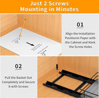 Pull Out Spice Rack Organizer for Cabinet, Heavy Duty Slide Out Spice Rack Organizer for Kitchen Cabinets and Pantry, Fits Spices, Sauces, Canned Food (6.5''Wx10.5''Dx2.5''H)