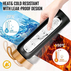 Aqulea Glass Water Bottles 25 Oz with Silicone Sleeve - BPA Free Reusable Wide Mouth Glass Motivational Water Bottles with Fruit Infuser – Leak Proof Borosilicate Water Bottle with Time Marker (Black)