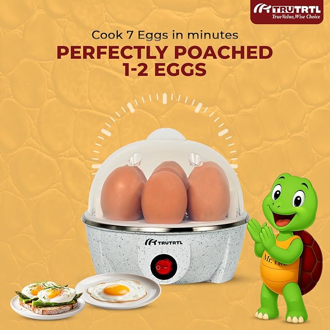 Electric Egg Cooker | Boils upto 7 eggs | Poacher | Omelet maker | Vegetable steamer, dumpling & More | Marble