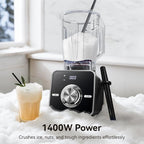 Home Blender, 1400W High-Speed Blender for Ice Crushing Power, Stainless Steel Blades, Kitchen Timer, 10 Speeds, 6 Programs for Smoothies, Frozen Drinks, Self-Cleaning, 64oz Bulk Production