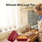 Silicone Mini Loaf Pan Set of 4, NonStick Easy Release Rectangle Silicone Mini Cake Pan for Baking Bread, Flexible BPA Free Silione Baking Mold and Bread Mold, Toast Pan, Brownie Loaf Pan, Cake Mold…