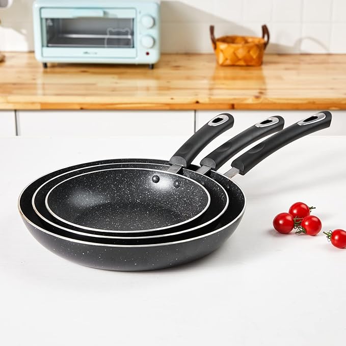 Nonstick Frying Pan Set-3-Pieces Skillet Set Induction Compatible,8 Inch,9.5 Inch and 11 Inch