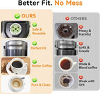 CAPMESSO Reusable K Cups for Keurig: 2025 Updated My K Cup Stainless Steel Coffee Pod Refillable Coffee Filters for K Supreme/K Slim/k-Duo Gen 2/K-Brew Chill with Multistream Technology (4 Pack)