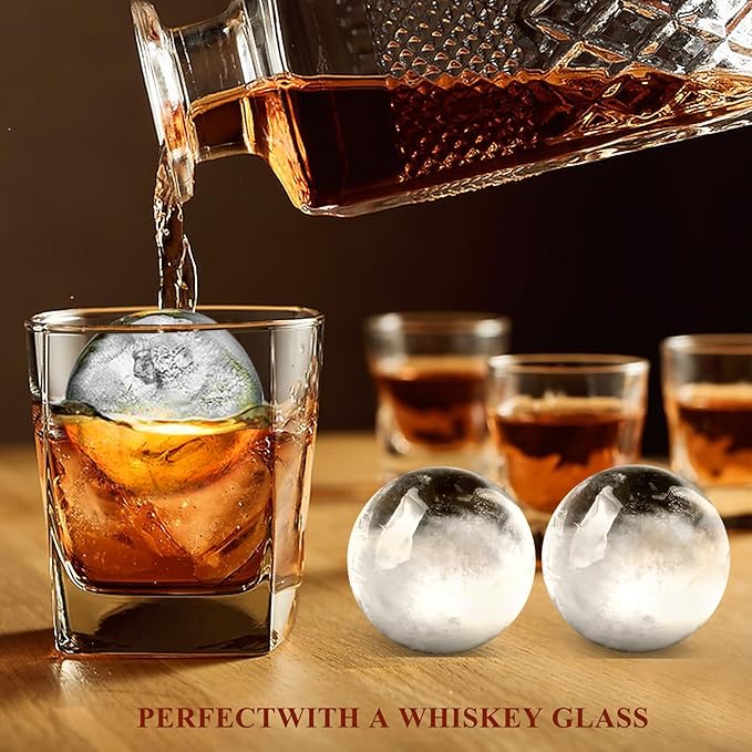 Round Ice Cube Mold,1.8 INCH x 8,Ice Ball Maker Mold | Round Ice Cube Trays for Freezer,Whiskey Ice Cubes Mold,Circle Ice Cube Tray with Lid,Ice Trays Ice molds for Whiskey,Cocktails,Coffee