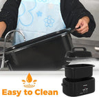 26QT Electric Roaster Oven, Electric Turkey Roaster with Viewing & Self-basting Lid, Stainless Steel Turkey Roaster Oven, Black