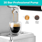 CASABREWS 4700Gense 20-Bar Espresso Machine with Milk Frother and Hot Water Wand, Adjustable Temperature, Ideal for Americano, Latte, Cappuccino