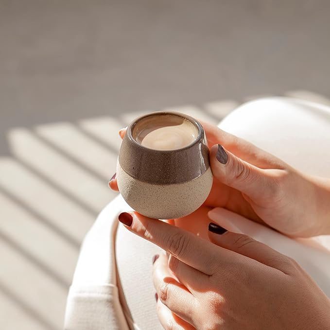 Ceramic Espresso Cups Set of 4, 4.5oz capacity - Cortado Macchiato Coffee Mugs for Nespresso Machine - Espresso Glasses - Demitasse Cups - Tazas de Cafe - Espresso Accessories - Expresso Coffee Cup