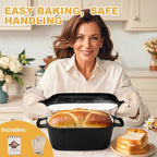 Oval Enameled Dutch Oven for Bread Baking - 3.6QT Cast Iron Sourdough Bread Pan with Lid