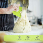 SURDOCA Dough Scraper Bench Scraper - 3P 5.9x4.3" Plastic Flexible Bowl Scraper, Sharp Edge & Angles Cake Scraper. Non-Slip Bakeware Decorating Tools Sculpting & Modeling Tools - Green+Yellow+Green